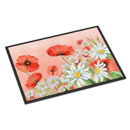 Carolines Treasures 24 x 36 in. Poppies & Chamomiles Indoor or Outdoor Mat BB7448JMAT